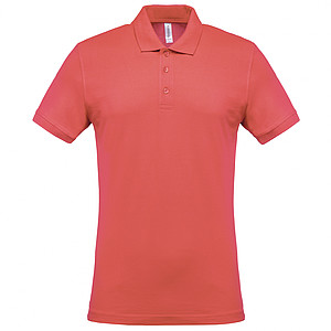 Men s KARIBAN SHORT-SLEEVED PIQUÉ POLO SHIRT, true coral, S