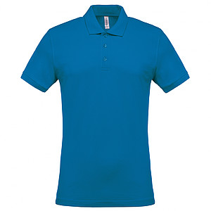 Men s KARIBAN SHORT-SLEEVED PIQUÉ POLO SHIRT, turquoise, S