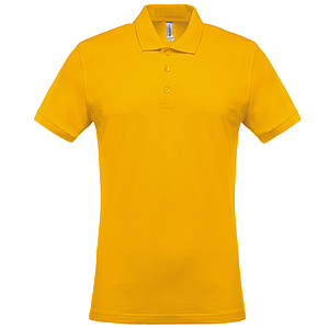 Men s KARIBAN SHORT-SLEEVED PIQUÉ POLO SHIRT, yellow, S