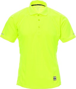 Men’ s short-sleeved polo shirt PAYPER TRAINING, fluorescent yellow, size L