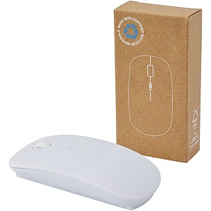 Menlo RCS recycled plastic wireless mouse, white