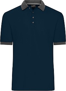 Mens Contrast Piqué Polo navy/anthracite melange L