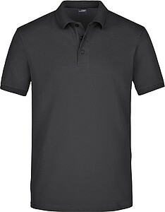 Mens elastic pique polo James Nicholson, black, XXL