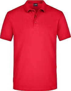 Mens elastic pique polo James Nicholson, red, L