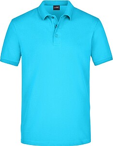 Mens elastic pique polo James Nicholson, turquise, 3XL