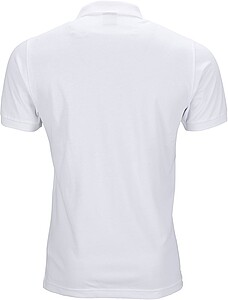 Mens elastic pique polo James Nicholson, white, L