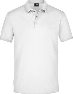 Mens elastic pique polo James Nicholson, white, L