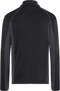 Mens fleece jacket JAMES & NICHOLSON, black/carbon, L