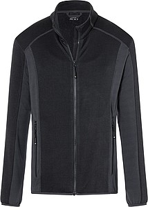 Mens fleece jacket JAMES & NICHOLSON, black/carbon, S
