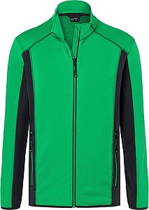 Mens fleece jacket JAMES & NICHOLSON, fern green/carbon, 2XL