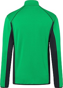 Mens fleece jacket JAMES & NICHOLSON, fern green/carbon, L