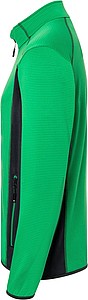Mens fleece jacket JAMES & NICHOLSON, fern green/carbon, L