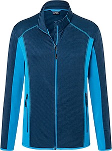 Mens fleece jacket JAMES & NICHOLSON, navy/bright blue, 3XL