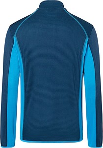 Mens fleece jacket JAMES & NICHOLSON, navy/bright blue, L