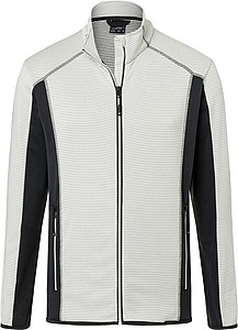 Mens fleece jacket JAMES & NICHOLSON, off white/carbon, 3XL