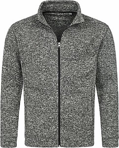 Mens fleece jacket STEDMAN KNIT JACKET dark grey melange S