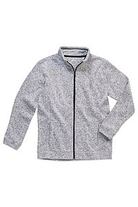 Mens fleece jacket STEDMAN KNIT JACKET light grey melange L