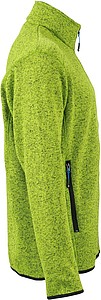 Mens knitted fleece jacket James Nicholson, lime green/blue, XL