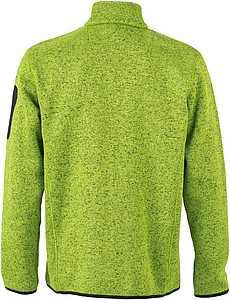 Mens knitted fleece jacket James Nicholson, lime green/blue, XXL