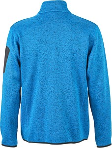 Mens knitted fleece jacket James Nicholson, royal blue/red, L