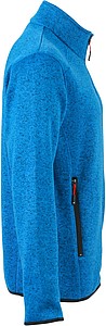 Mens knitted fleece jacket James Nicholson, royal blue/red, L