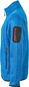 Mens knitted fleece jacket James Nicholson, royal blue/red, XL