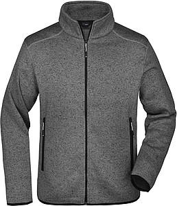 Mens knitted fleece jacket James Nicholson, silver/dark grey, XXL