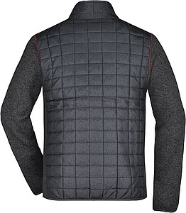 Mens knitted jacket JAMES & NICHOLSON, grey melange/anthracite melange, 2XL