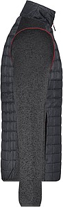 Mens knitted jacket JAMES & NICHOLSON, grey melange/anthracite melange, S