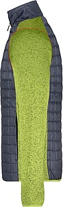 Mens knitted jacket JAMES & NICHOLSON, kiwi melange/anthracite melange, 2XL