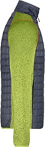 Mens knitted jacket JAMES & NICHOLSON, kiwi melange/anthracite melange, 2XL