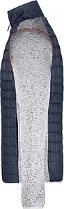Mens knitted jacket JAMES & NICHOLSON, light melange/anthracite melange, 2XL