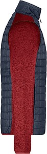 Mens knitted jacket JAMES & NICHOLSON, red melange/anthracite melange, 2XL