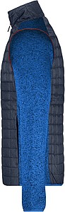 Mens knitted jacket JAMES & NICHOLSON, royal melange/anthracite melange, S