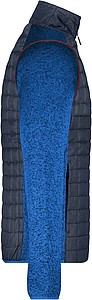 Mens knitted jacket JAMES & NICHOLSON, royal melange/anthracite melange, S