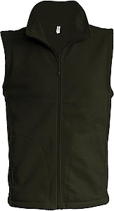 Mens microfleece vest KARIBAN, dark khaki, XXL