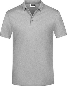 Mens Piqué Polo, grey heather, L