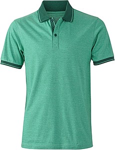 Mens polo T-shirt James Nicholson, green/dark green, S