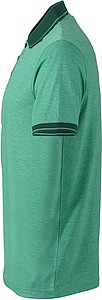 Mens polo T-shirt James Nicholson, green/dark green, S
