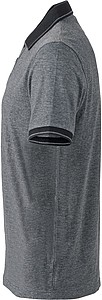 Mens polo T-shirt James Nicholson, grey/black, M