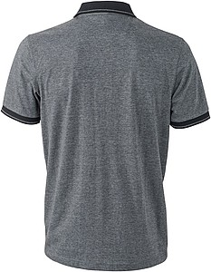 Mens polo T-shirt James Nicholson, grey/black, M