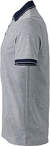 Mens polo T-shirt James Nicholson, grey/navy, M