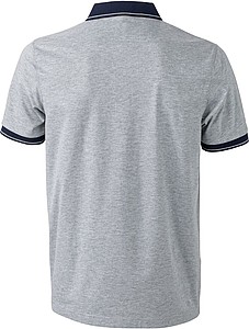 Mens polo T-shirt James Nicholson, grey/navy, M