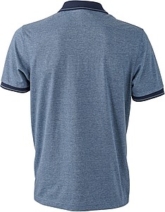 Mens polo T-shirt James Nicholson, light blue/dark blue, M