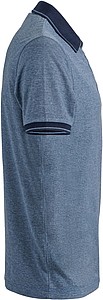 Mens polo T-shirt James Nicholson, light blue/dark blue, M