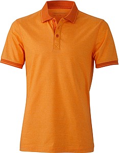 Mens polo T-shirt James Nicholson, orange/dark orange, M