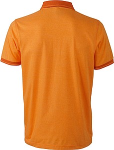 Mens polo T-shirt James Nicholson, orange/dark orange, M
