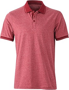 Mens polo T-shirt James Nicholson, red/dark red, M