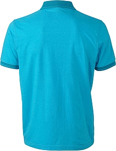 Mens polo T-shirt James Nicholson, turquise/dark turquise, M