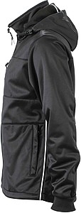 Mens softshell jacket JAMES & NICHOLSON, black/black/white, 2XL